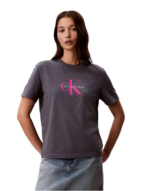 CALVIN KLEIN T-shirt con monogramma logo CALVIN KLEIN | LV047B865GCKP
